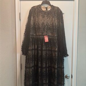 Ivy City Co Black Long Sleeve Bishop Sundress